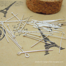 Sterling silver DIY accessories number Nine shaped Needle ball or flat head pin SEF008